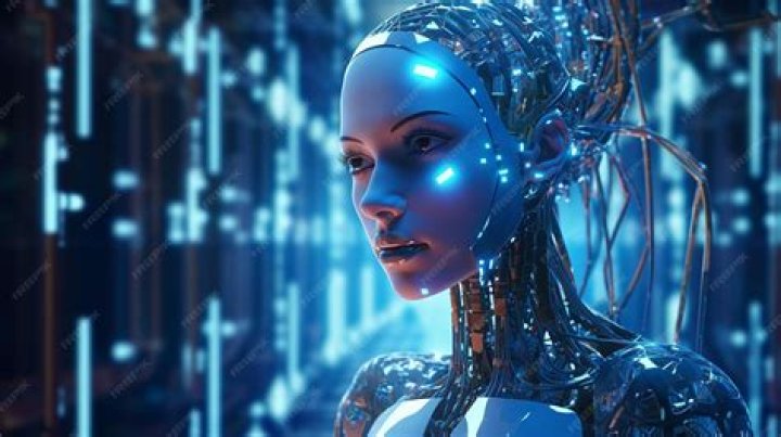 3D rendering artificial intelligence AI research of droid robot and