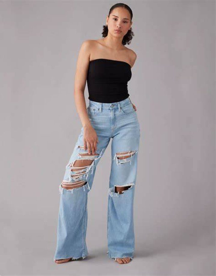 AE Dreamy Drape Stretch Super HighWaisted Cargo Baggy WideLeg Pant